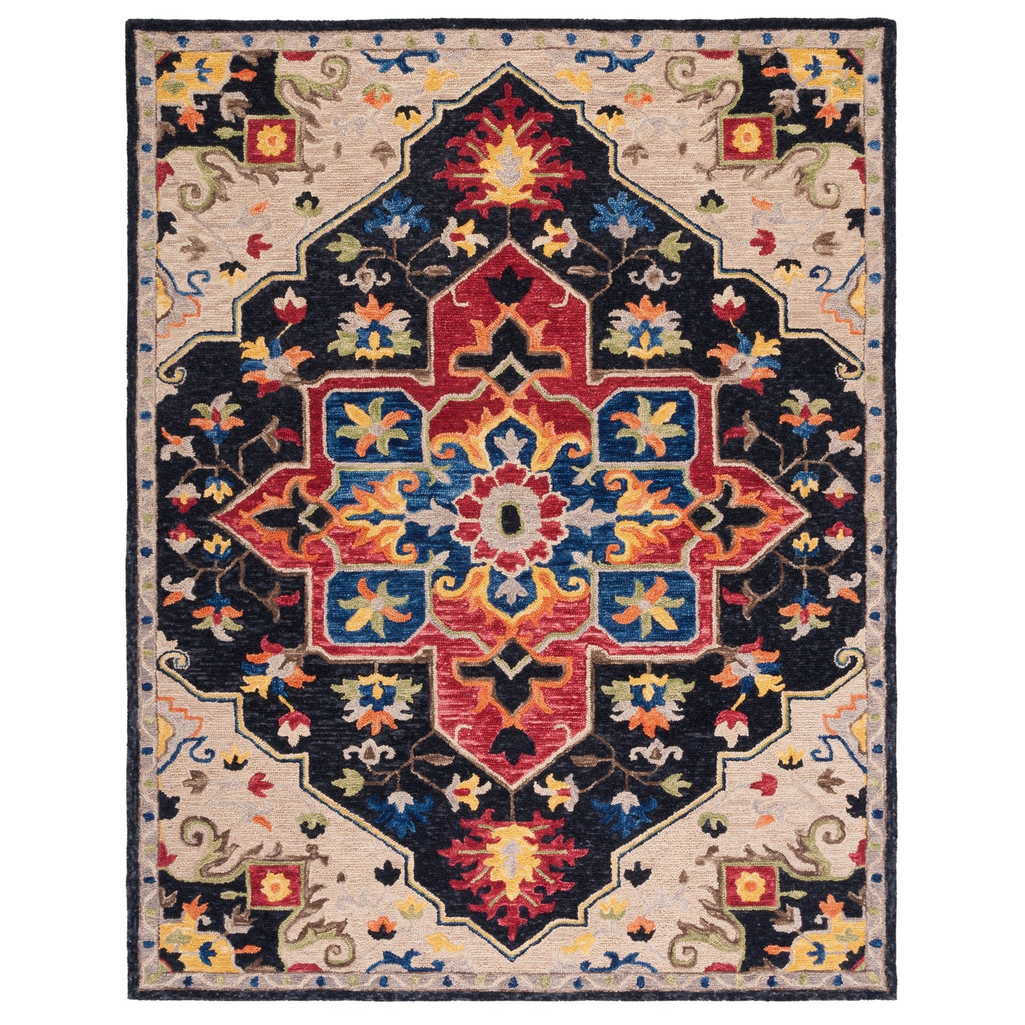 Tapis en laine Aspen Rosmarie Boho Tribal fait main SAFAVIEH