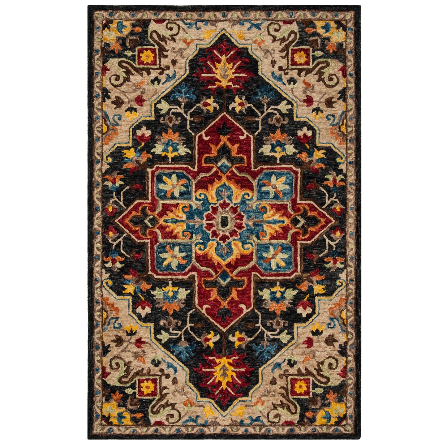 Tapis en laine Aspen Rosmarie Boho Tribal fait main SAFAVIEH