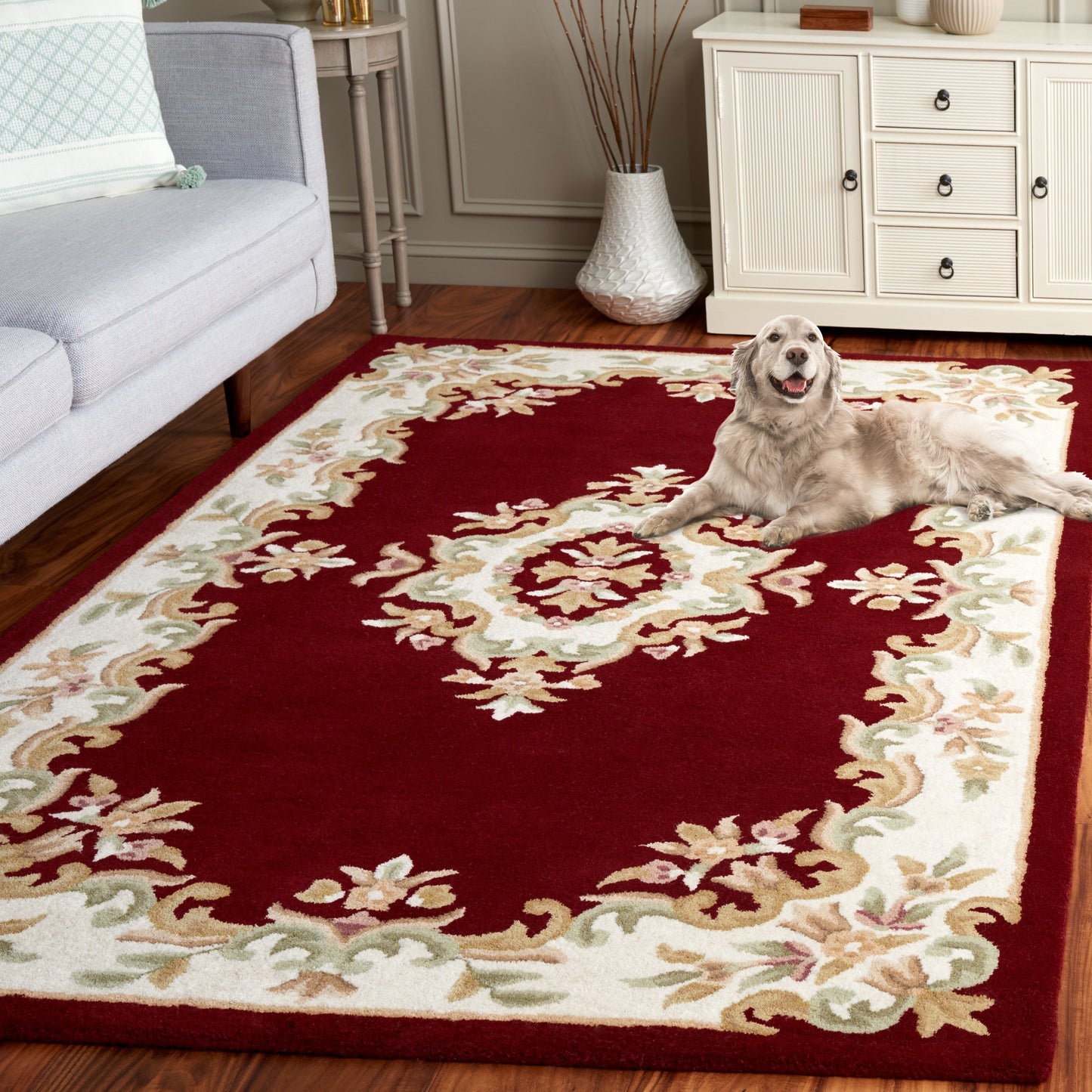 Tapis traditionnel en laine SAFAVIEH fait main, style Aubusson Hale.