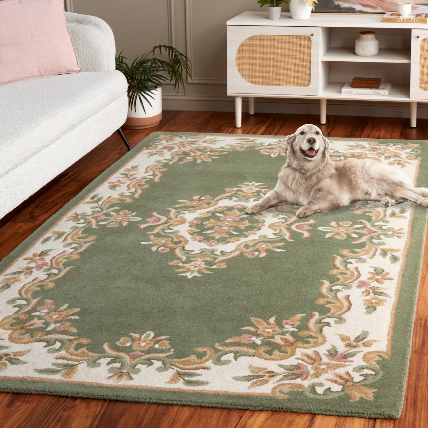 Tapis traditionnel en laine SAFAVIEH fait main, style Aubusson Hale.