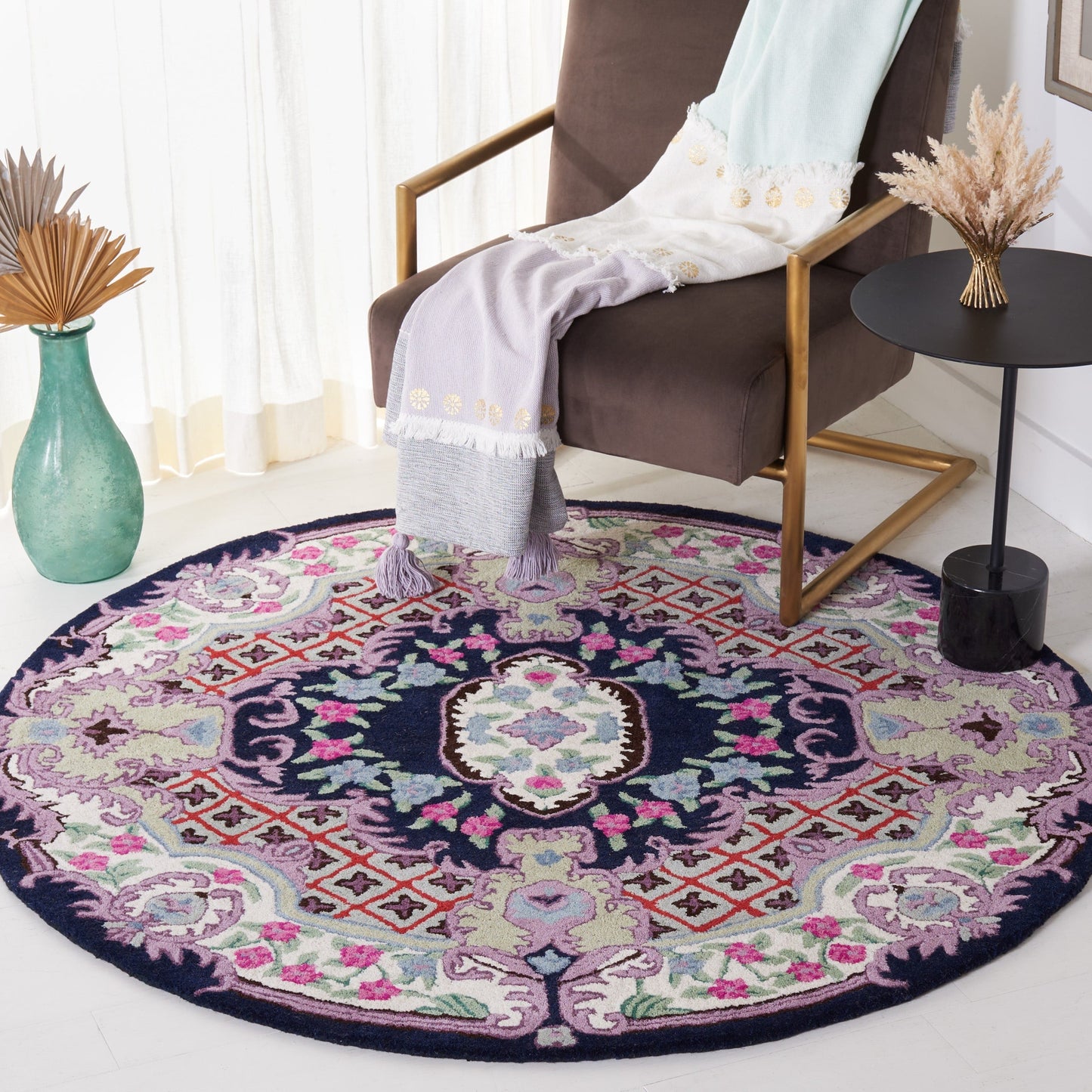 Tapis en laine SAFAVIEH fait main Bellagio Tatevik à médaillon oriental