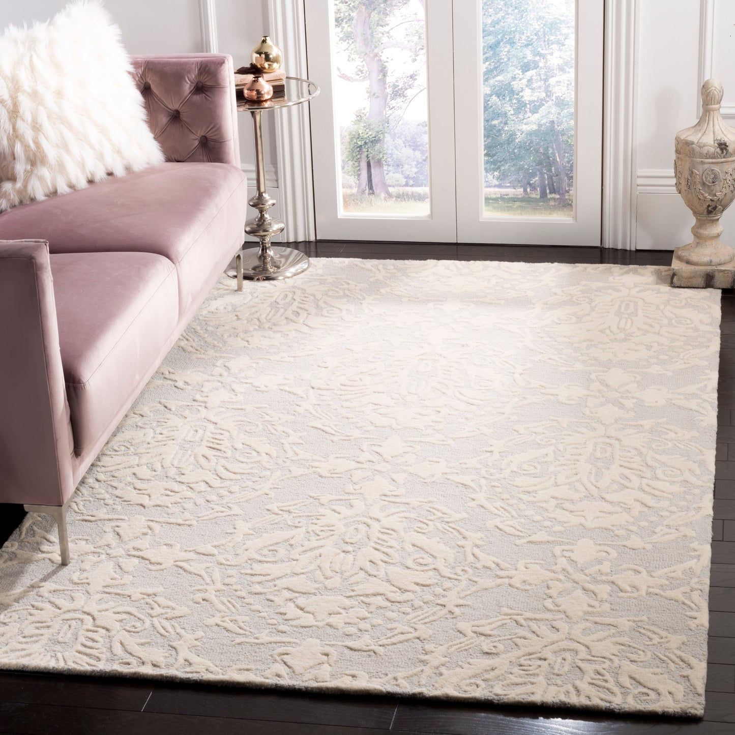 Tapis en laine moderne à motif floral Ambroisine fait main SAFAVIEH