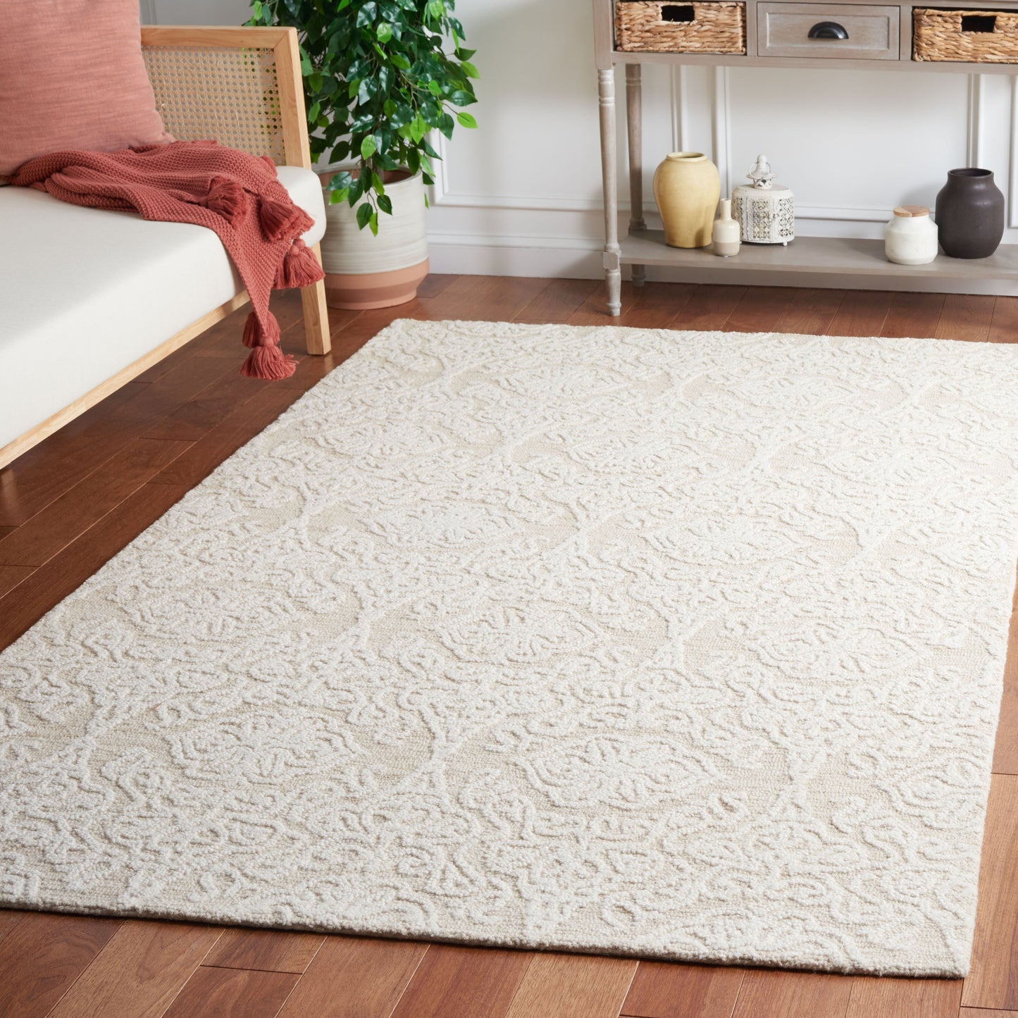 Tapis en laine moderne à motif floral SAFAVIEH fait main Blossom Cateluta