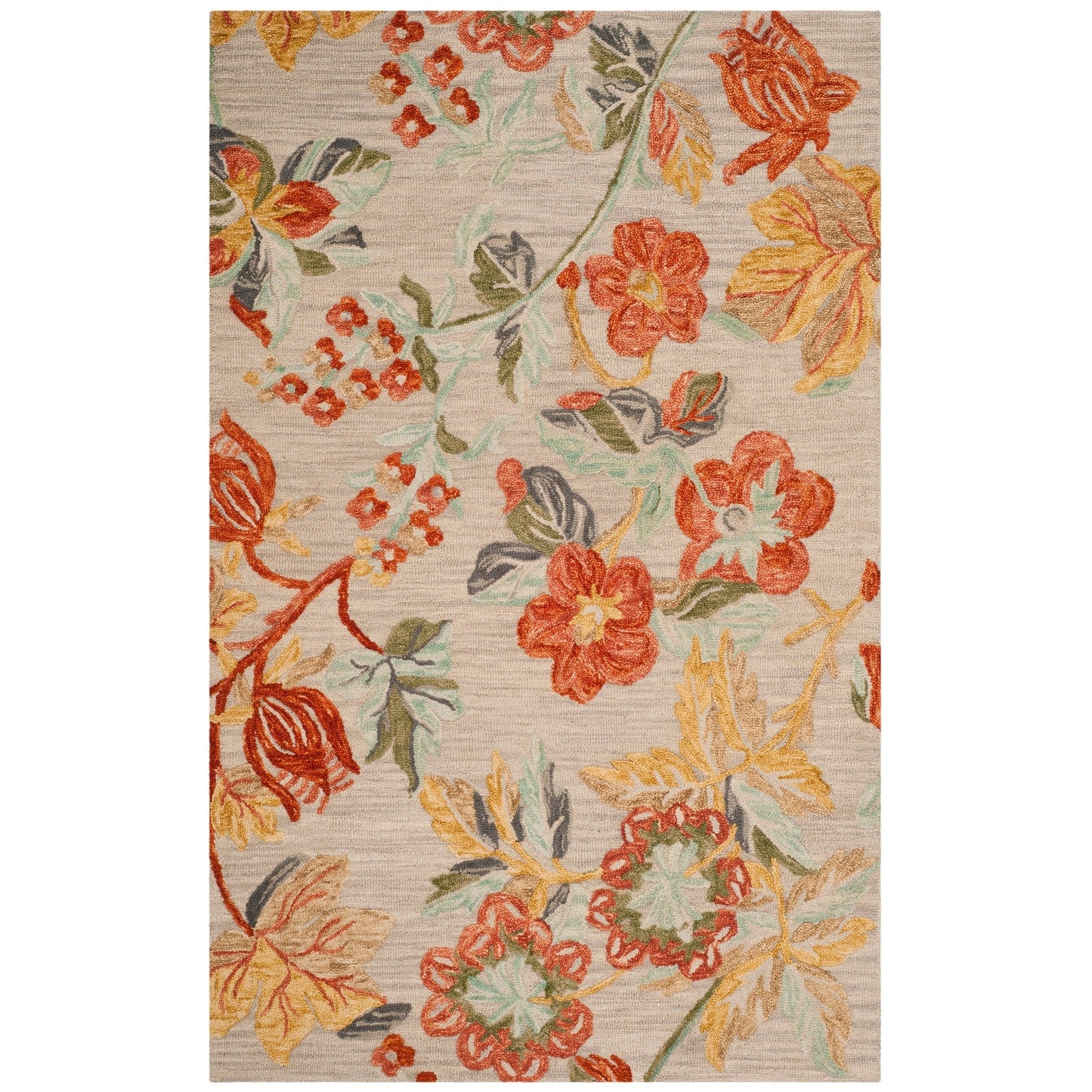 Tapis en laine moderne à motif floral SAFAVIEH fait main Blossom Hysnije