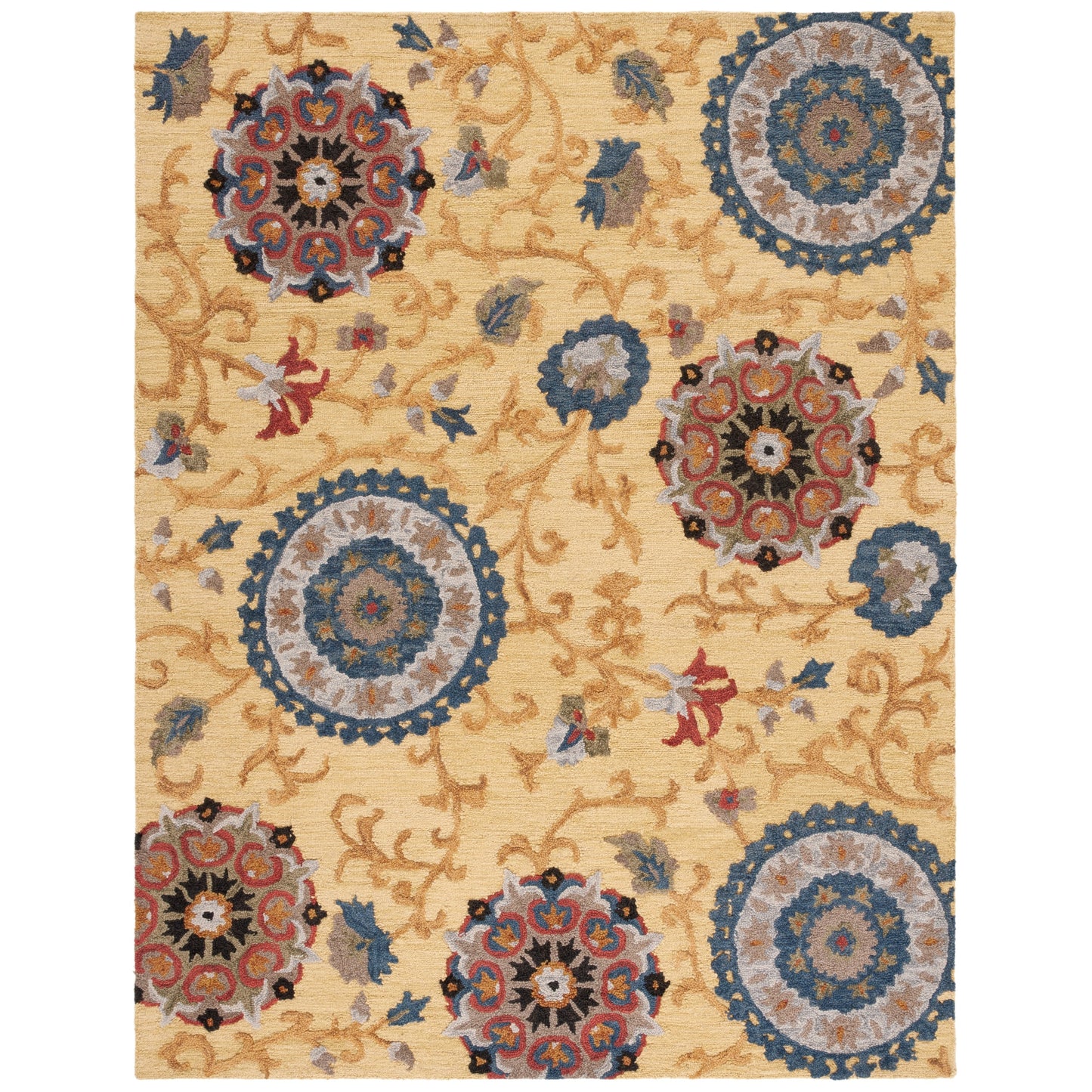 Tapis en laine moderne à motif floral Blossom Maaret, fait main par SAFAVIEH