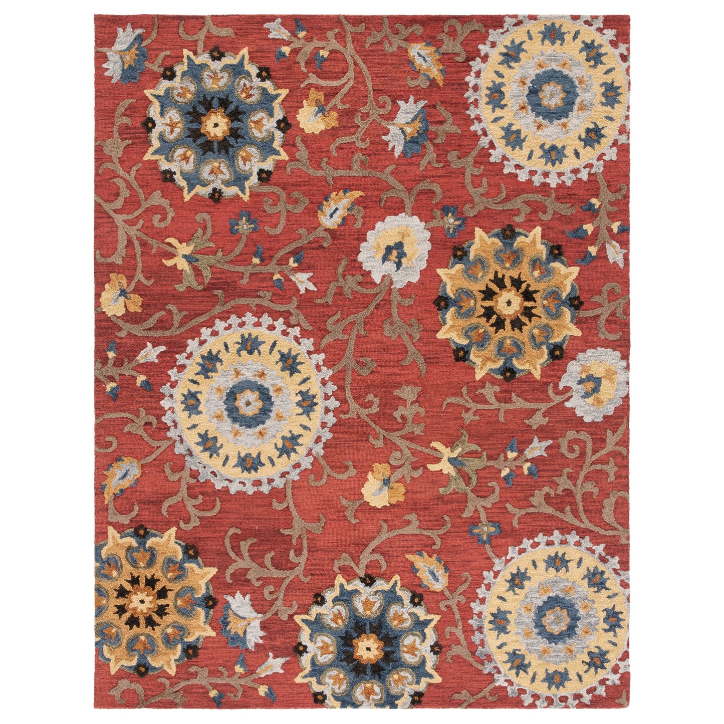 Tapis en laine moderne à motif floral Blossom Maaret, fait main par SAFAVIEH