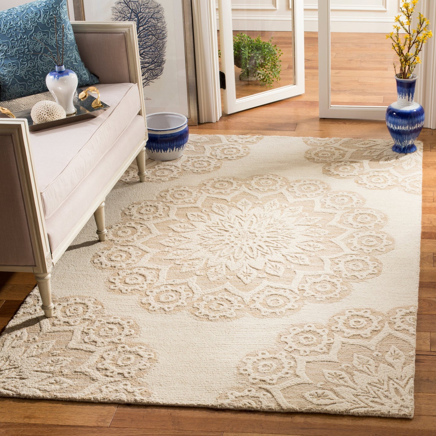 Tapis en laine SAFAVIEH Blossom Oriella fait main, motif floral moderne