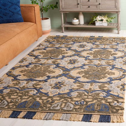 Tapis en laine à motif floral Porzia fait main SAFAVIEH