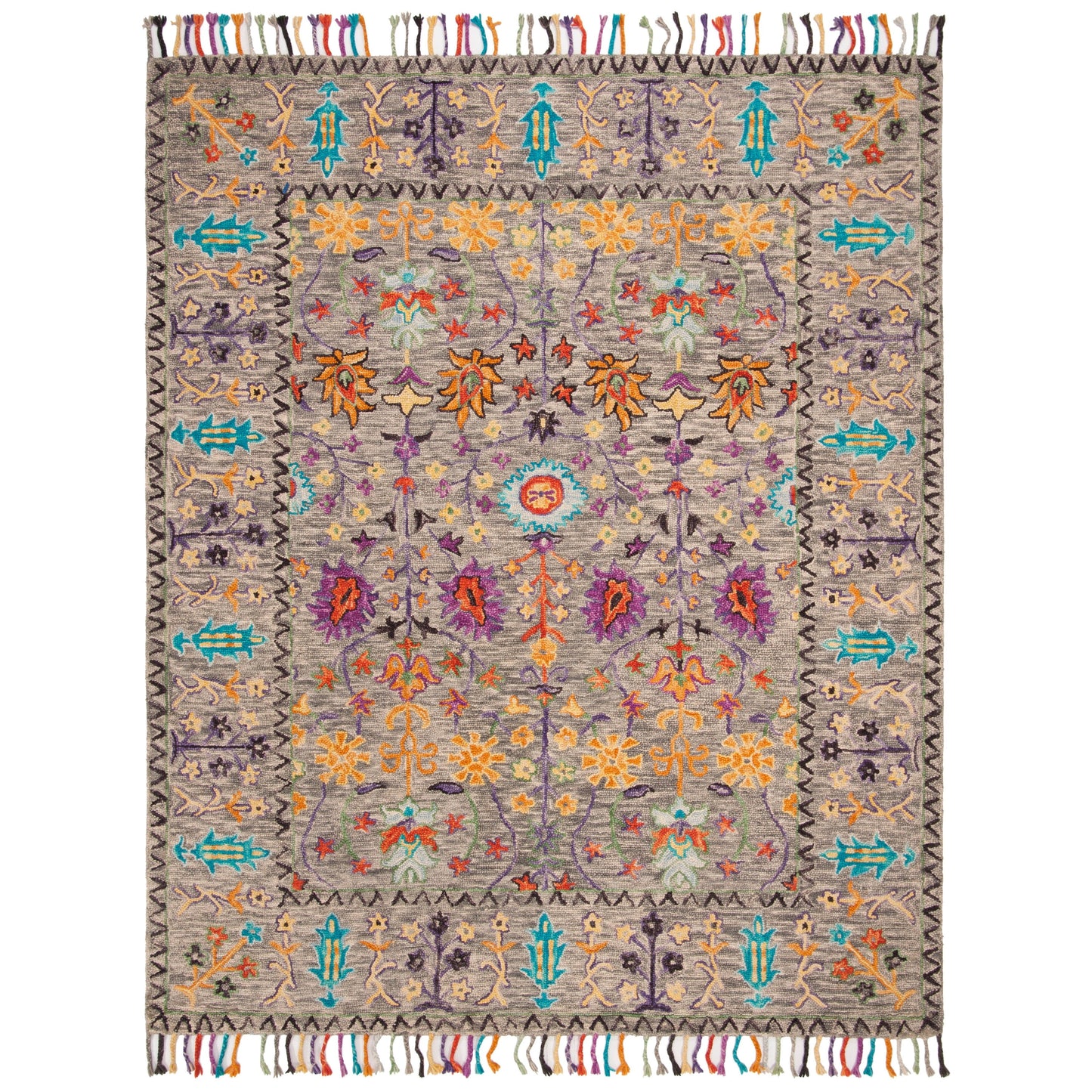 Tapis en laine moderne à motif floral Takuko fait main SAFAVIEH