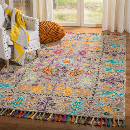 Tapis en laine moderne à motif floral Takuko fait main SAFAVIEH