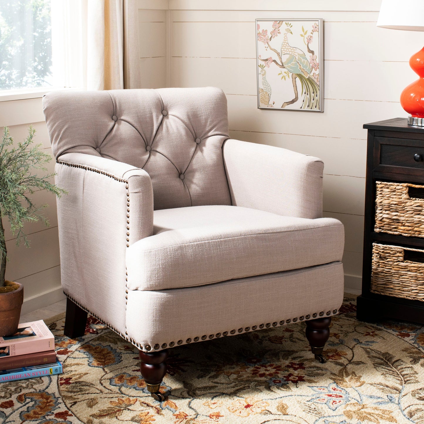 Tapis en laine SAFAVIEH fait main Chelsea Malda style campagne française à motifs floraux