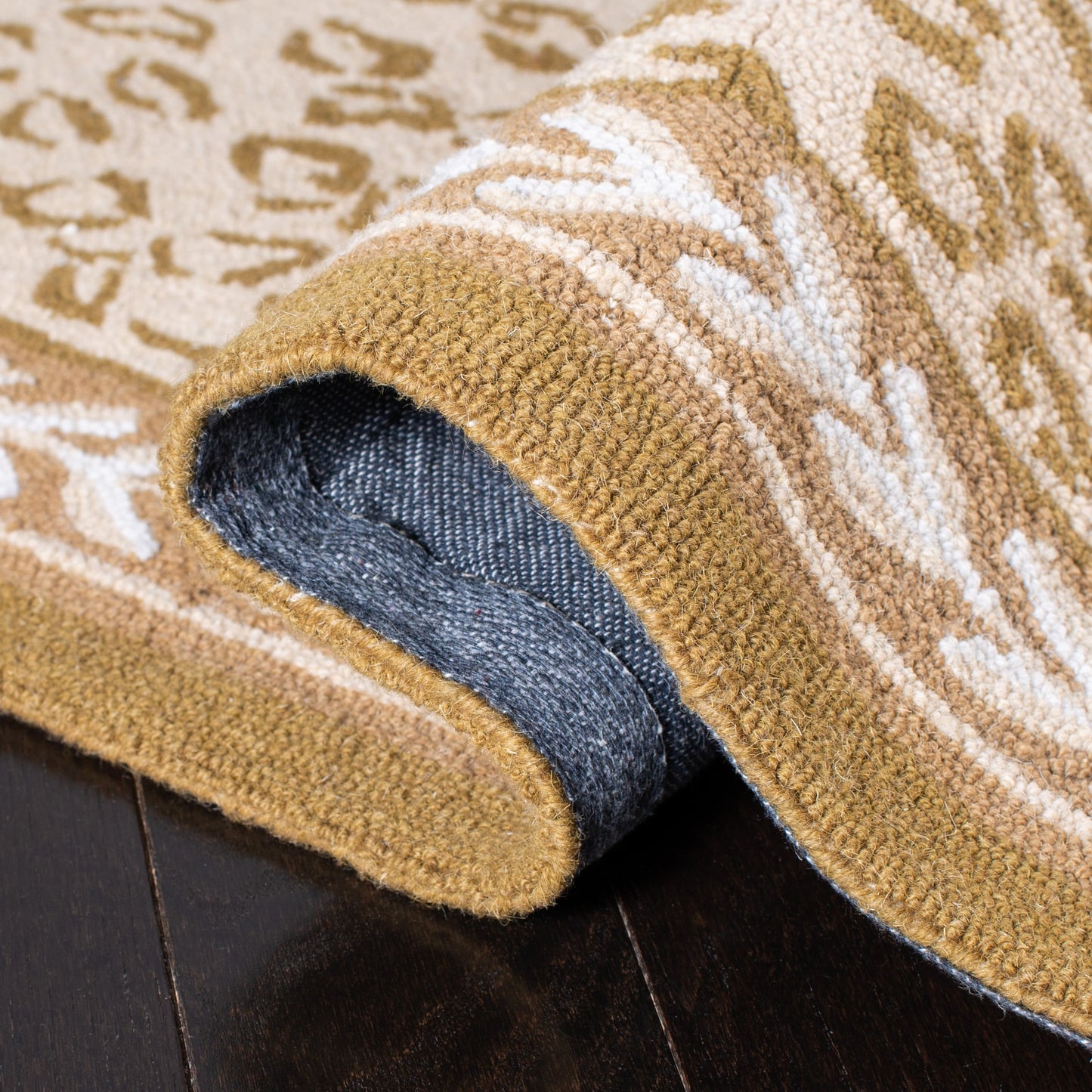 Tapis SAFAVIEH fait main Chelsea Solar Garden Leopard en laine de campagne française