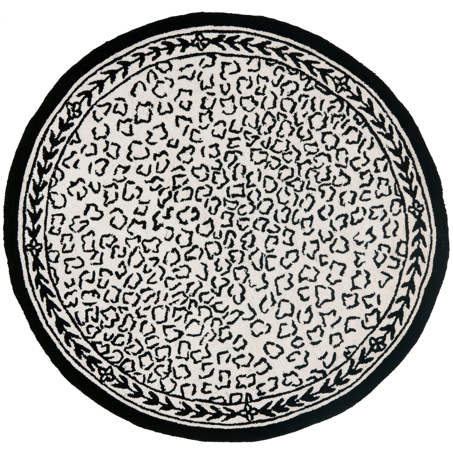 Tapis SAFAVIEH fait main Chelsea Solar Garden Leopard en laine de campagne française