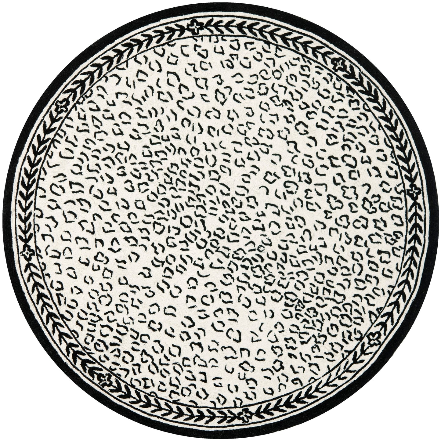 Tapis SAFAVIEH fait main Chelsea Solar Garden Leopard en laine de campagne française