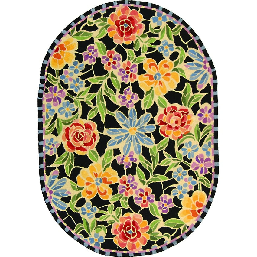 Tapis en laine SAFAVIEH fait main Chelsea Sprig à motif floral style campagne française