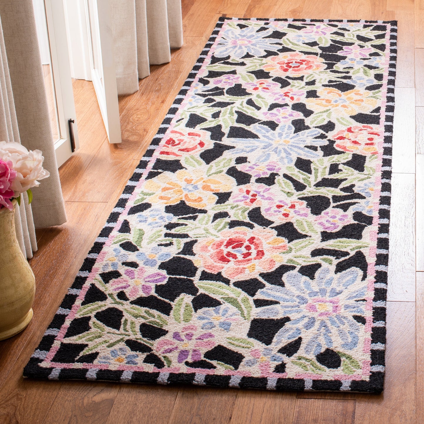 Tapis en laine SAFAVIEH fait main Chelsea Sprig à motif floral style campagne française