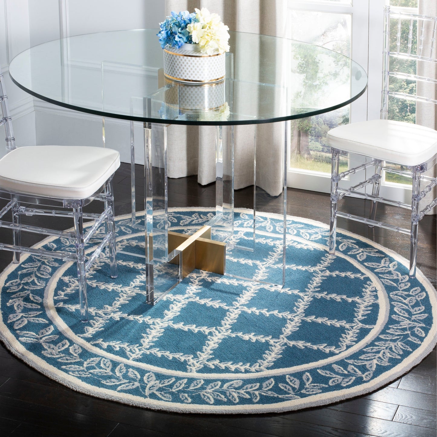 Tapis en laine SAFAVIEH Chelsea Sunstripe Trellis fait main, style campagne française