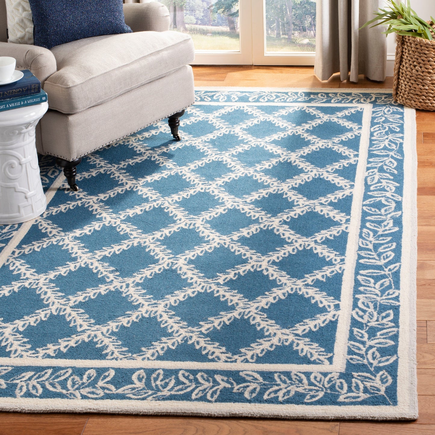 Tapis en laine SAFAVIEH Chelsea Sunstripe Trellis fait main, style campagne française