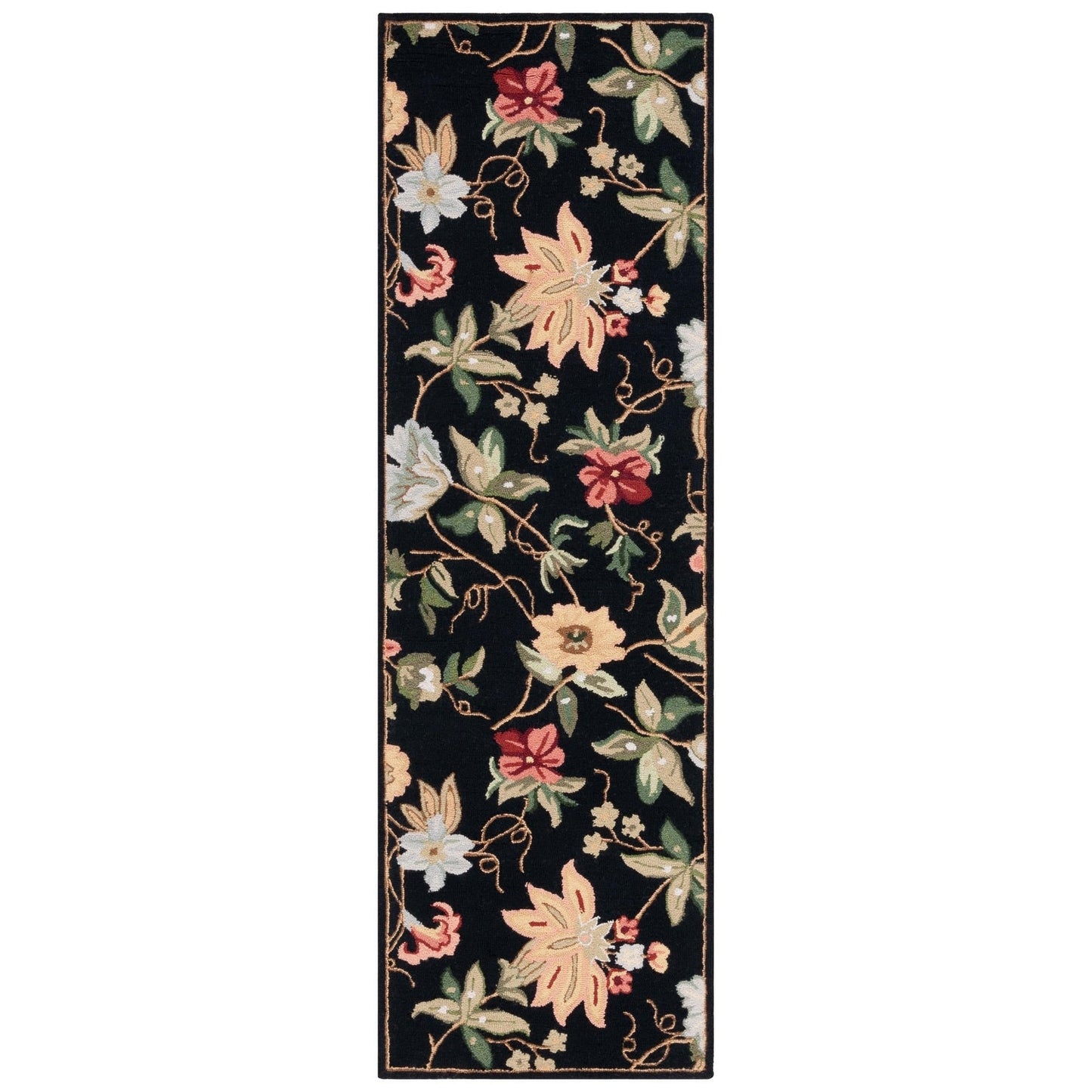 Tapis en laine SAFAVIEH fait main Chelsea Yauhenia à motif floral de style campagnard français
