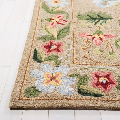Tapis en laine SAFAVIEH fait main Chelsea Yauhenia à motif floral de style campagnard français