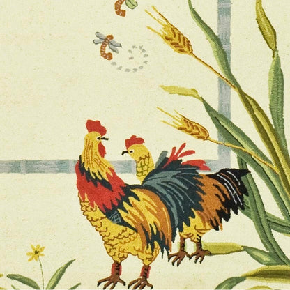 Tapis en laine SAFAVIEH fait main Chelsea Yauheniya motif coq de campagne française