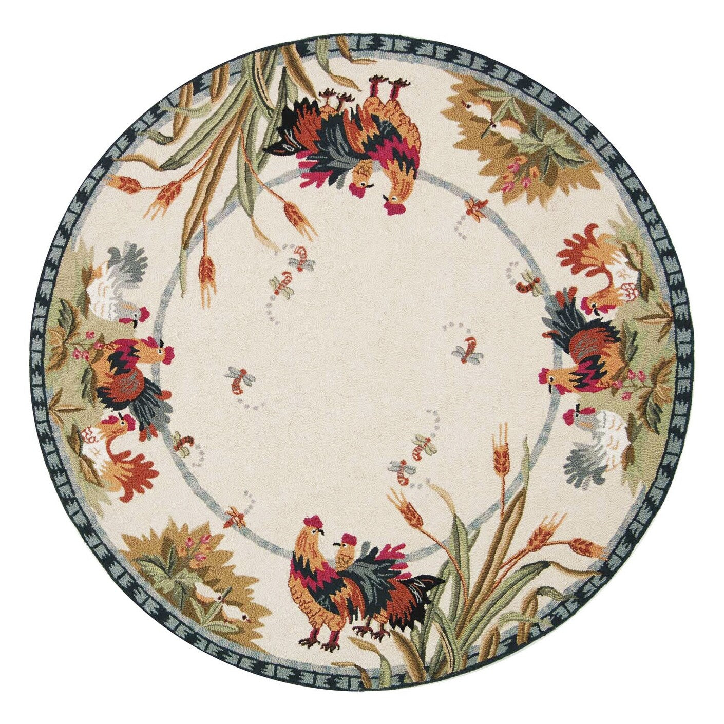 Tapis en laine SAFAVIEH fait main Chelsea Yauheniya motif coq de campagne française