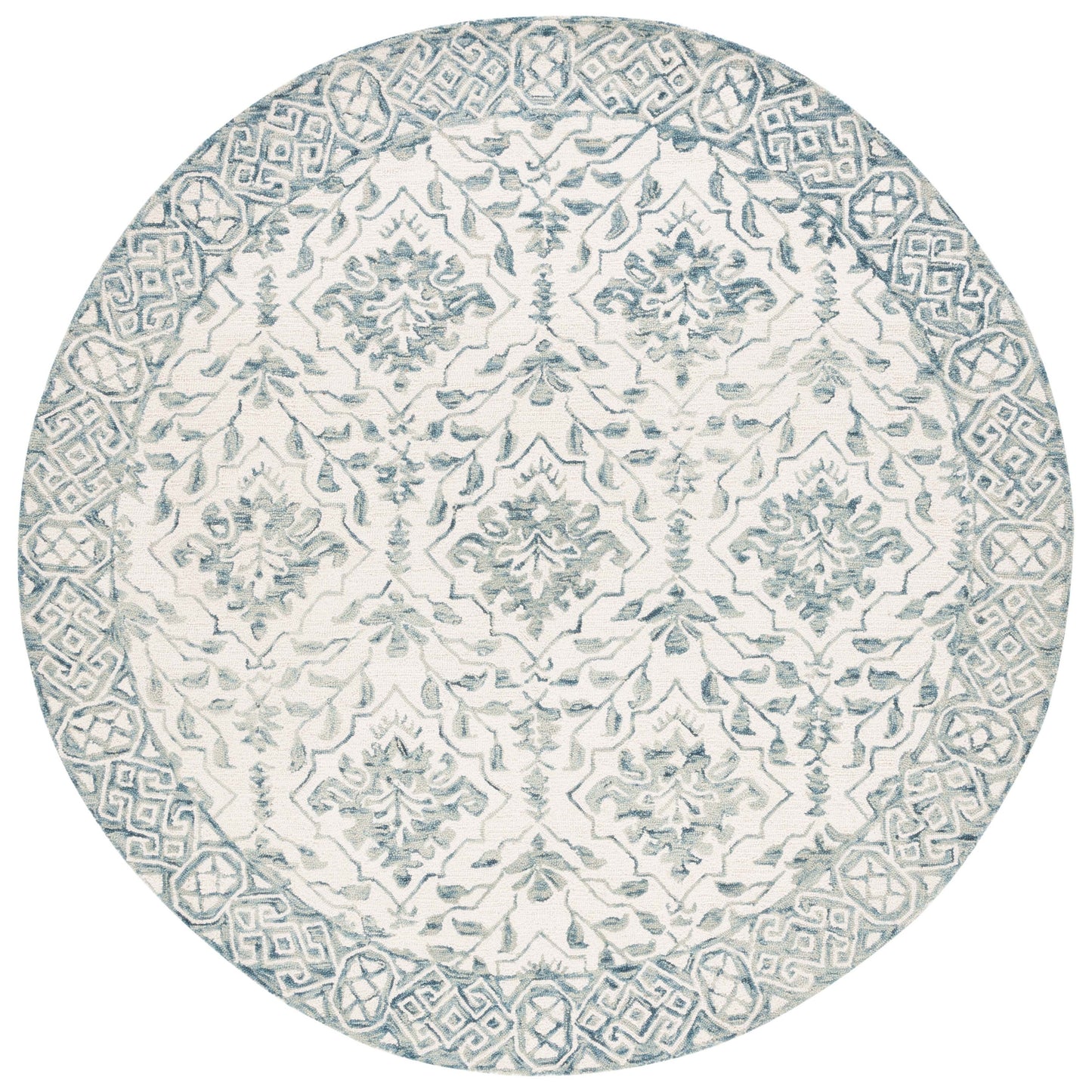 Tapis en laine Elvedina à motif floral, teint à la main par SAFAVIEH