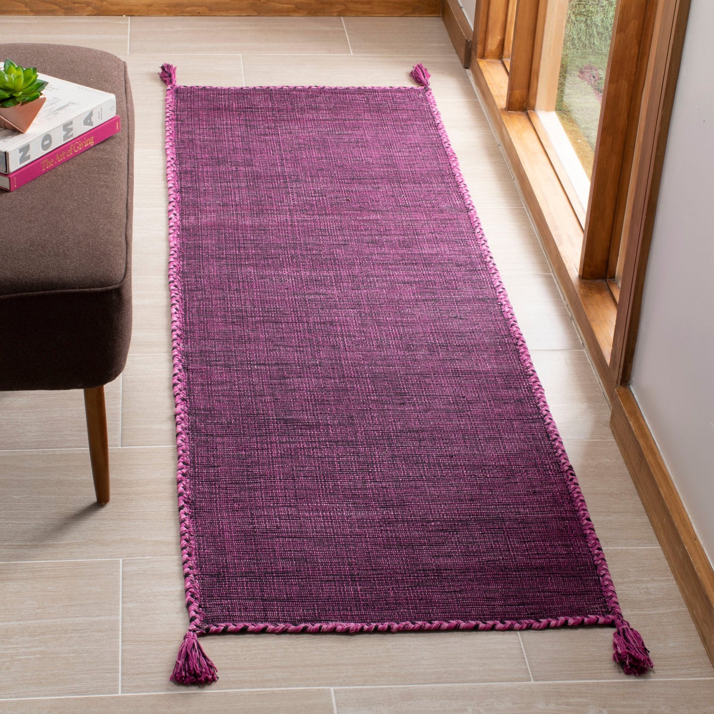 Tapis décontracté en coton tissé à plat SAFAVIEH Montauk Jahi à carreaux, fait main