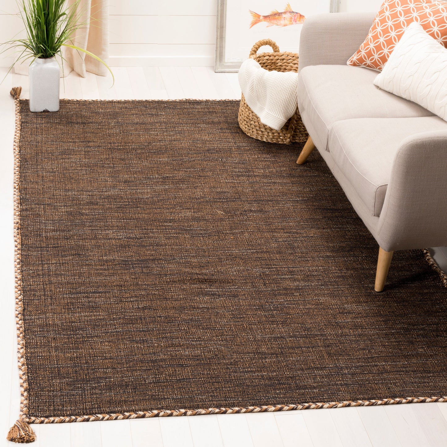 Tapis décontracté en coton tissé à plat SAFAVIEH Montauk Jahi à carreaux, fait main