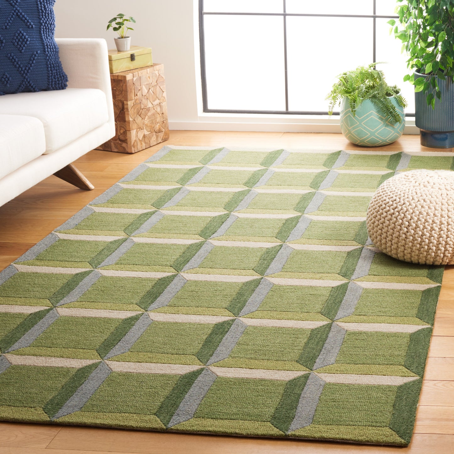 Tapis en laine SAFAVIEH fait main, style Hikariko, style moderne du milieu du siècle
