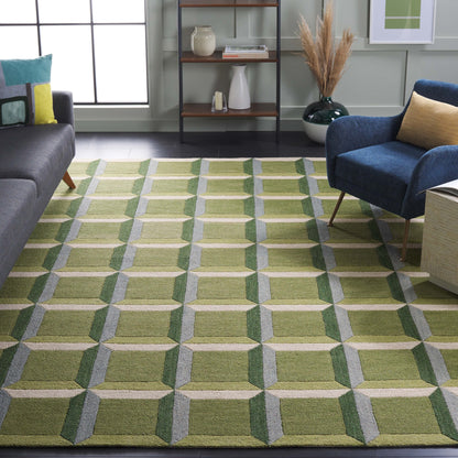 Tapis en laine SAFAVIEH fait main, style Hikariko, style moderne du milieu du siècle
