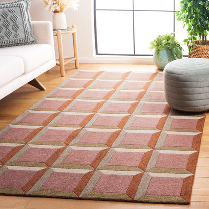 Tapis en laine SAFAVIEH fait main, style Hikariko, style moderne du milieu du siècle