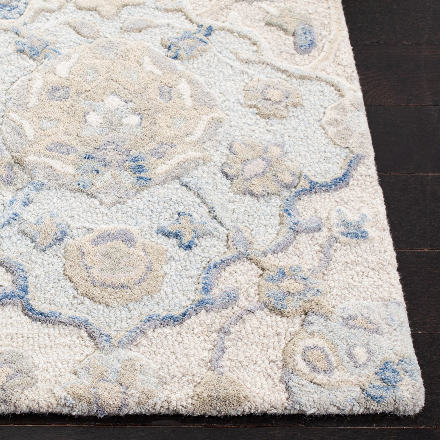 Tapis en laine imprimé floral glamour fait main SAFAVIEH