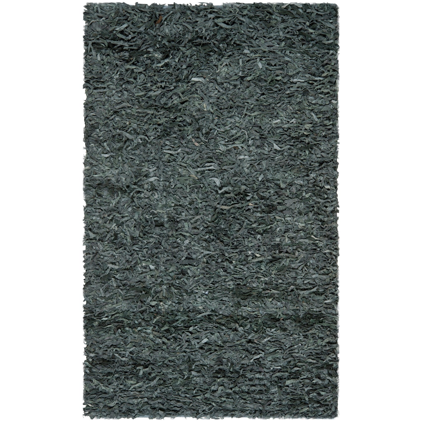 Tapis décoratif moderne SAFAVIEH en cuir shaggy fait main Doinita