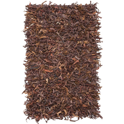 Tapis décoratif moderne SAFAVIEH en cuir shaggy fait main Doinita