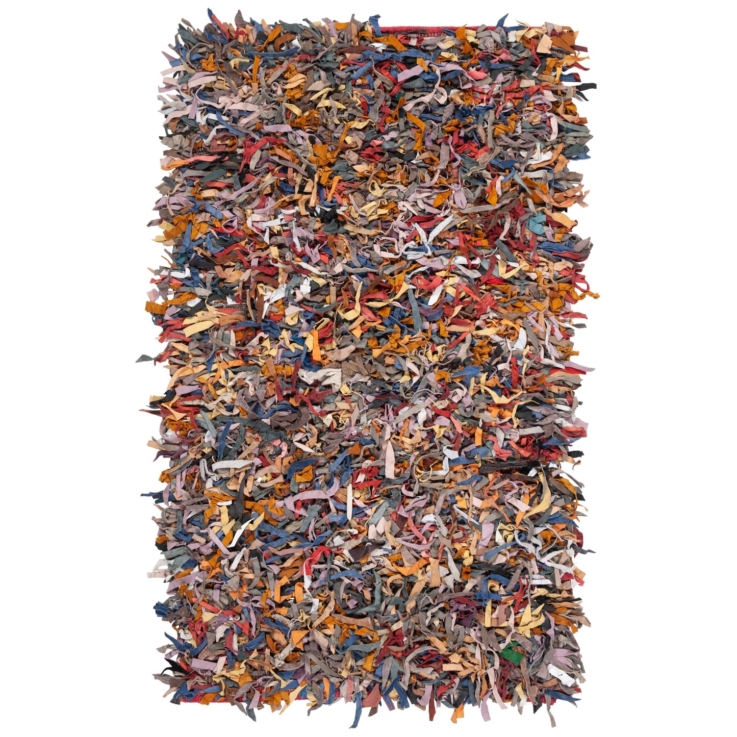 Tapis décoratif moderne SAFAVIEH en cuir shaggy fait main Doinita