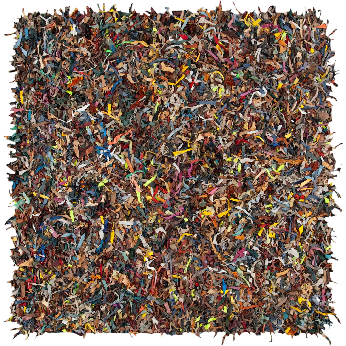 Tapis décoratif moderne SAFAVIEH en cuir shaggy fait main Doinita