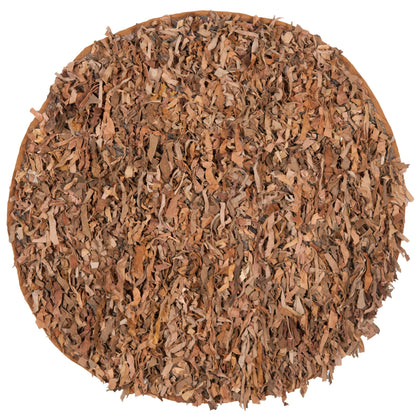 Tapis décoratif moderne SAFAVIEH en cuir shaggy fait main Doinita