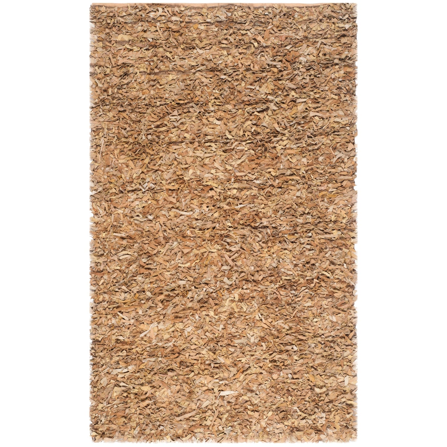 Tapis décoratif moderne SAFAVIEH en cuir shaggy fait main Doinita