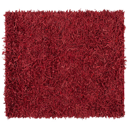 Tapis décoratif moderne SAFAVIEH en cuir shaggy fait main Doinita