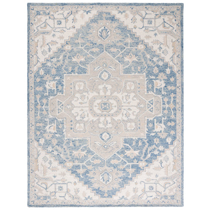 Tapis en laine SAFAVIEH à micro-boucles, motif médaillon Gulseven, fait main