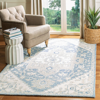 Tapis en laine SAFAVIEH à micro-boucles, motif médaillon Gulseven, fait main