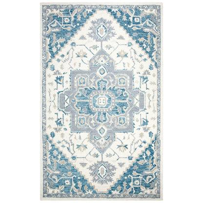 Tapis en laine SAFAVIEH à micro-boucles, motif médaillon Gulseven, fait main
