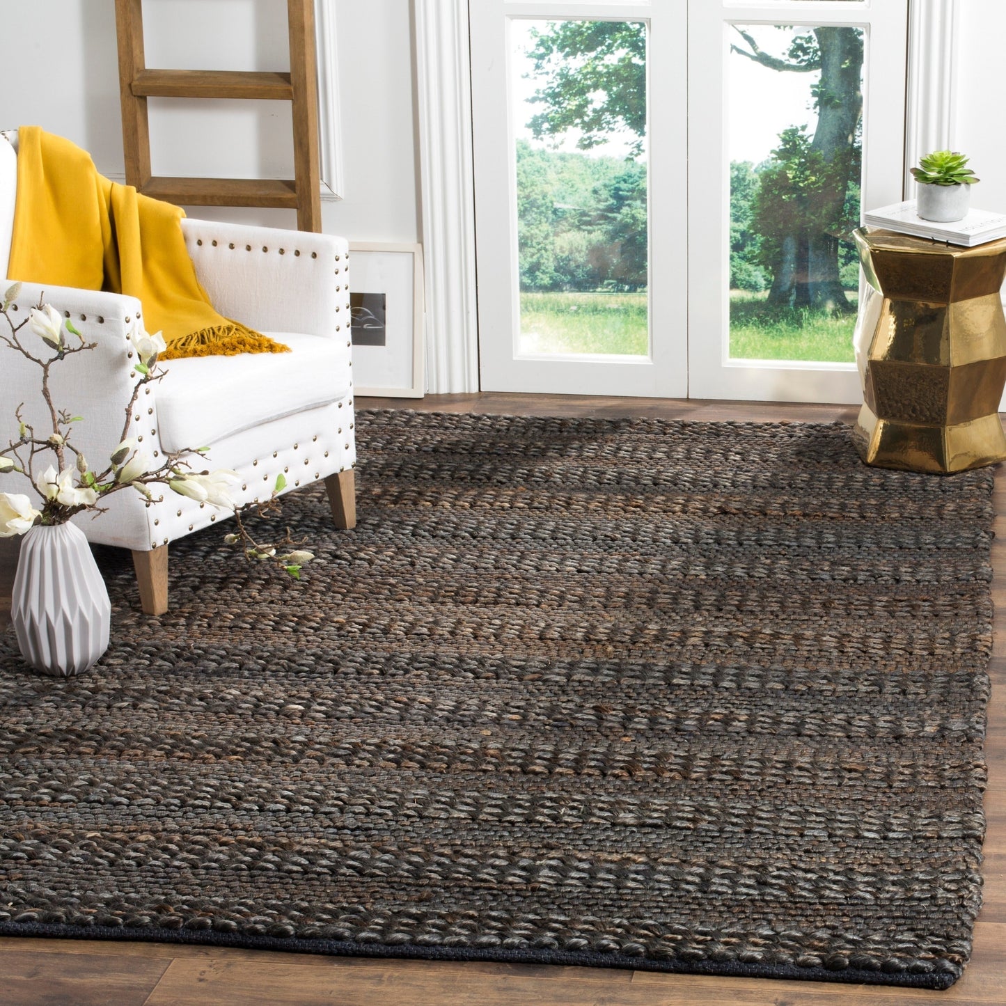 SAFAVIEH Tapis en jute Zaniyah en fibre naturelle fait à la main