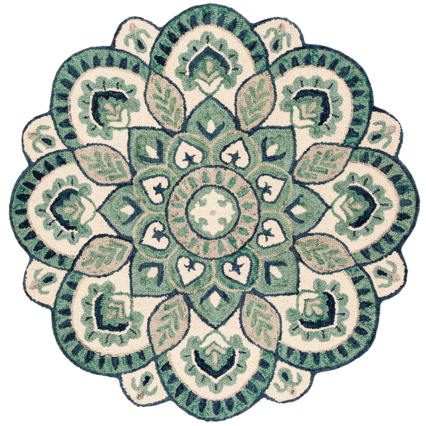 Tapis en laine Sheyla à fleurs ornementales, fait main, SAFAVIEH.