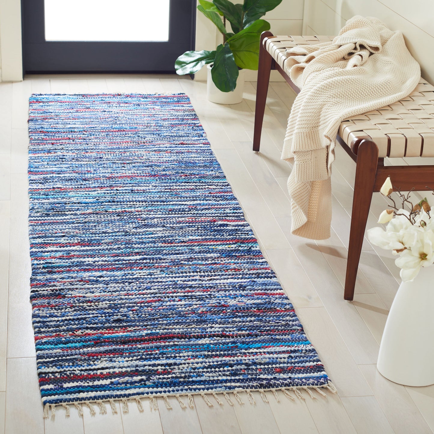 Tapis en coton à rayures décontractées SAFAVIEH fait main, modèle Irmeli