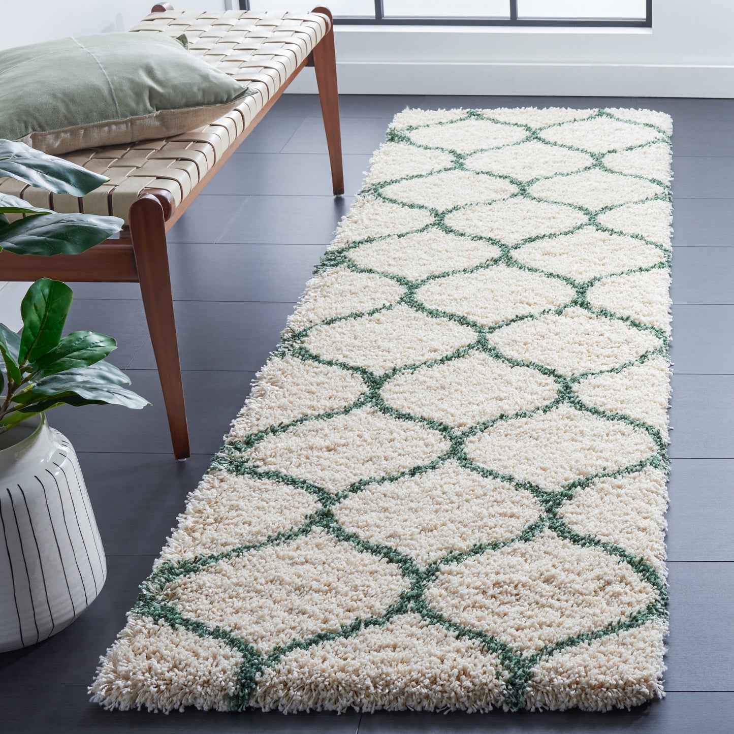 SAFAVIEH Hudson Shag Pushpa Trellis 2-inch Thick Area Rug
