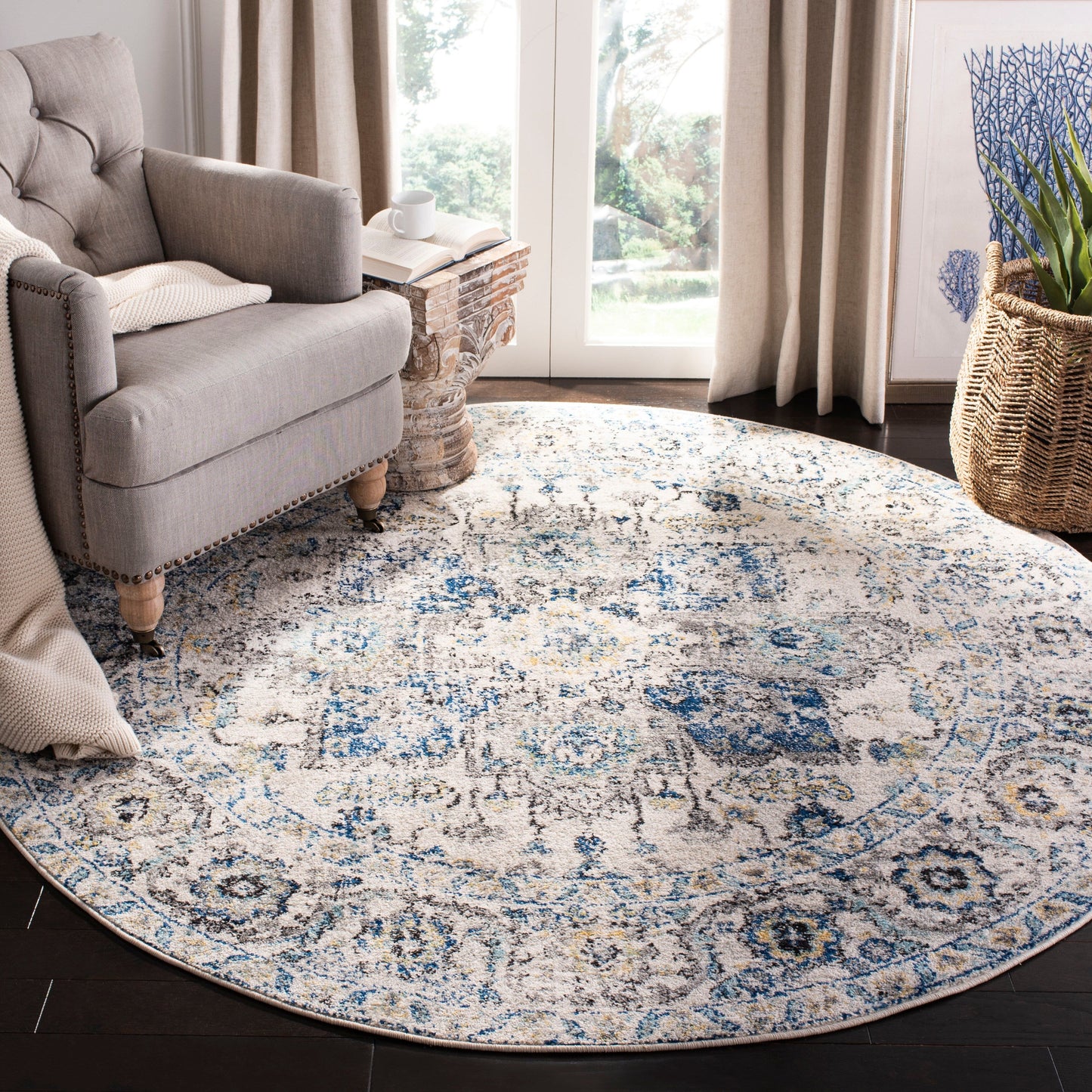 Tapis rustique vieilli SAFAVIEH Madison Delois Medallion à motif médaillon