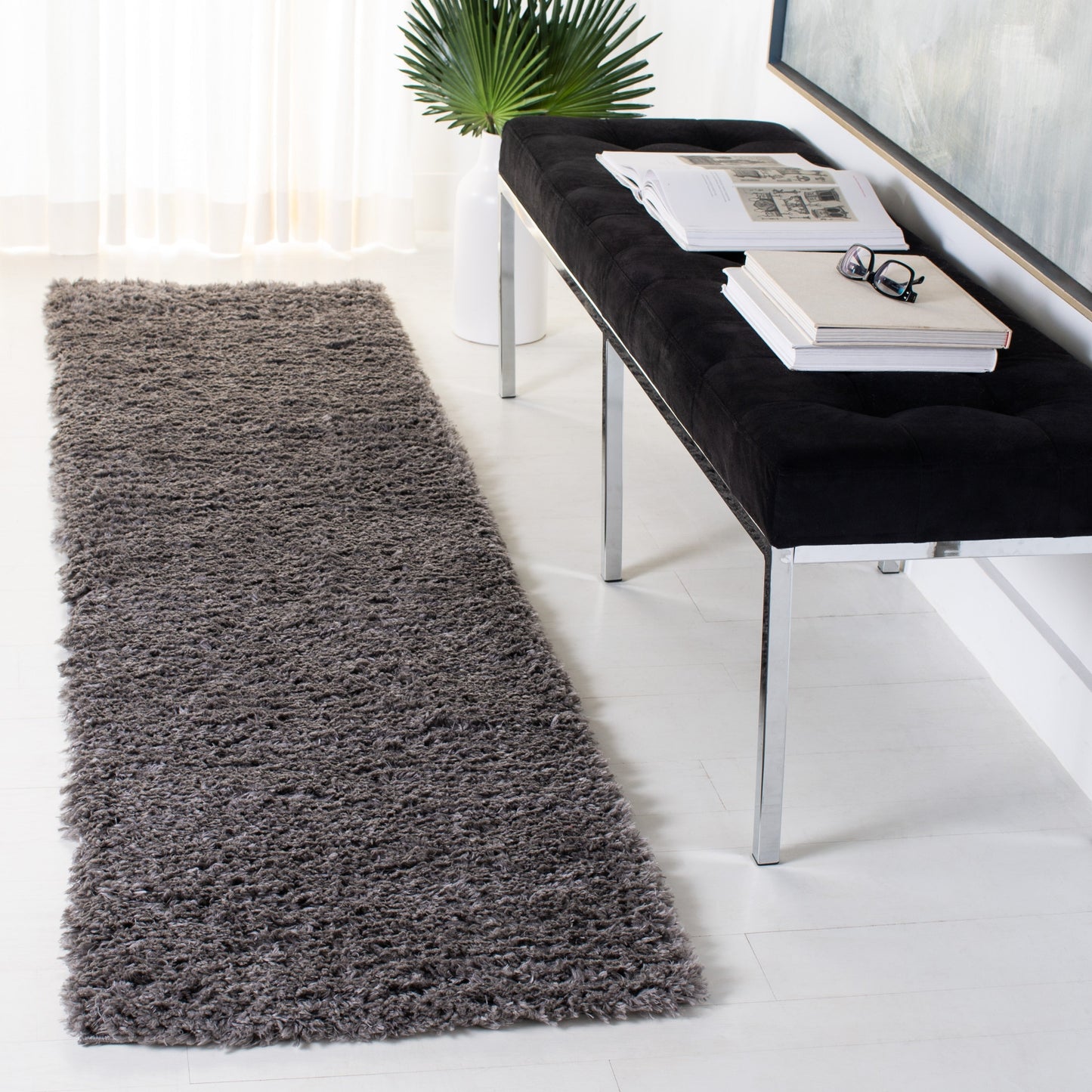 Tapis SAFAVIEH Madrid Shag Soledad uni de 5 cm d'épaisseur