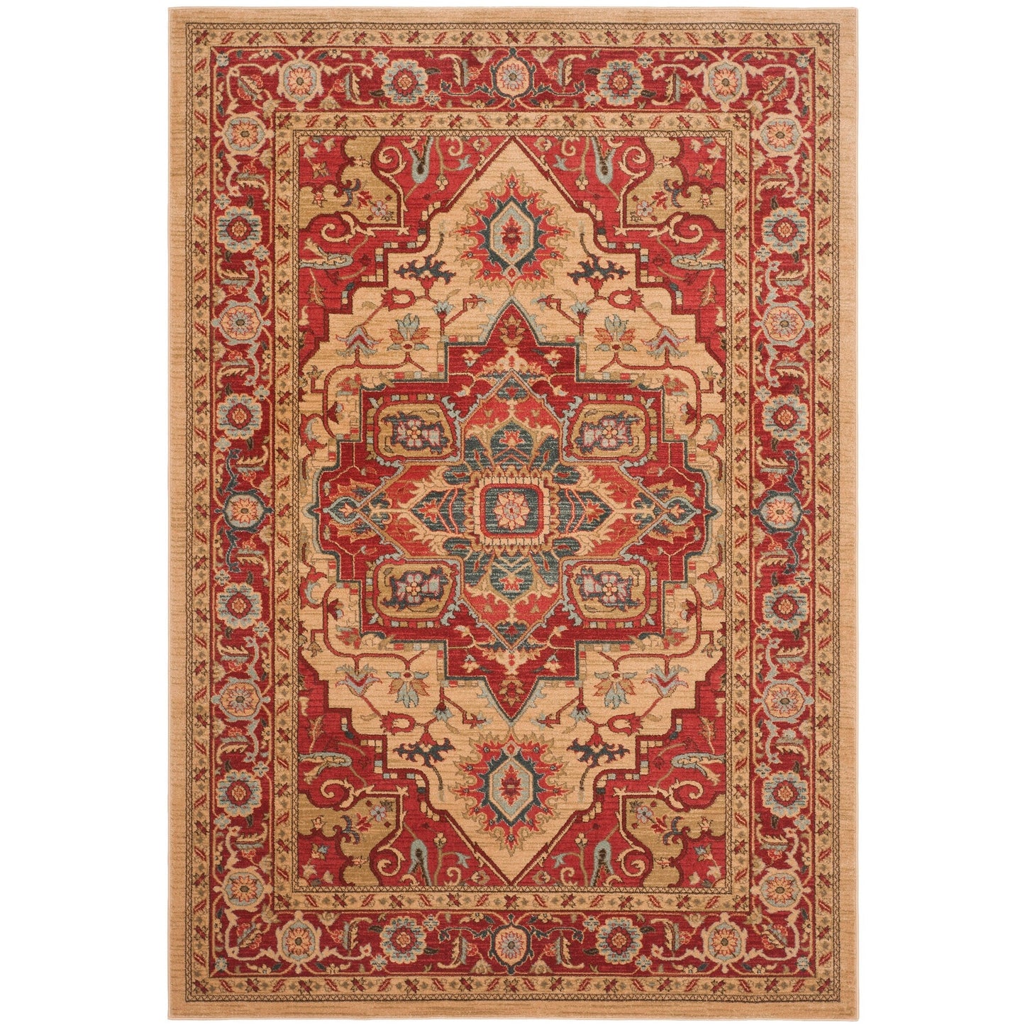 Tapis SAFAVIEH Mahal Beverley Traditionnel Grandeur Rouge/Naturel
